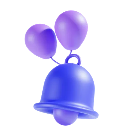 Cloche et ballon  3D Icon