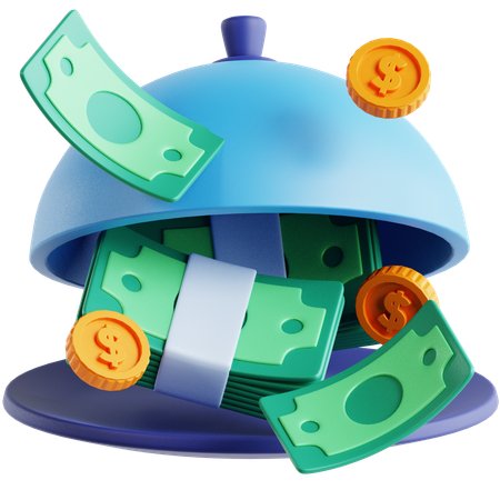 Cloche Money  3D Icon