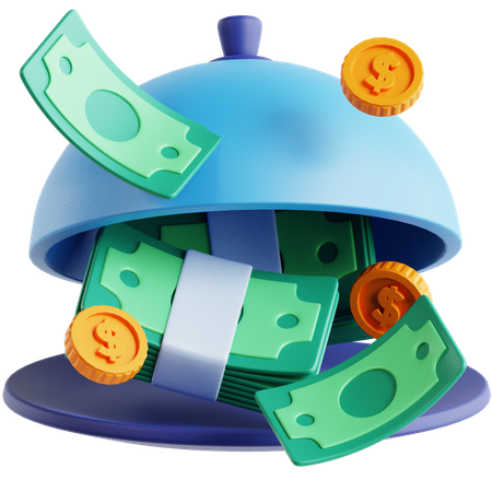 Cloche Money  3D Icon