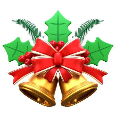 Cloches de Noël avec du gui  3D Icon