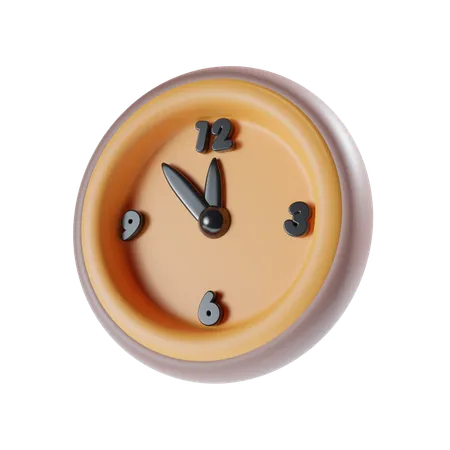 Clock New Year Orange 3D Icon