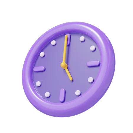 3 D Alarm Clock Icon Purple Modern Watch At 10 10 Floating Isolated On Transparent Time Management Time Keeping Concept Cartoon Icon Minimal Smooth 3 D Rendering 3D Icon