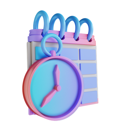 Clock And Calendar  3D Illustration