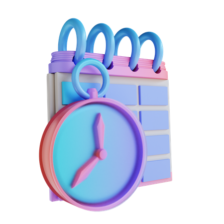 Clock And Calendar 3D Illustration