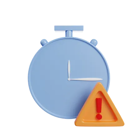 Clock And Exclamation Mark  3D Illustration