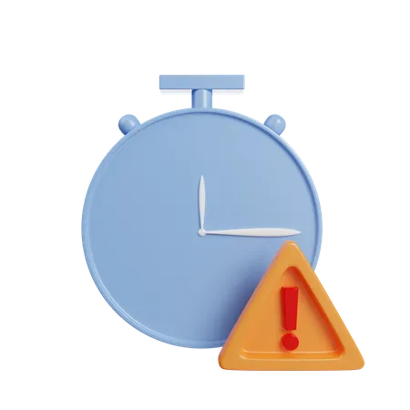 Clock And Exclamation Mark 3D Illustration