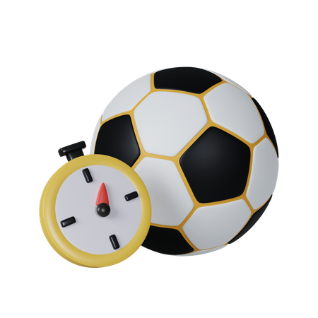 Clock And Football  3D Icon