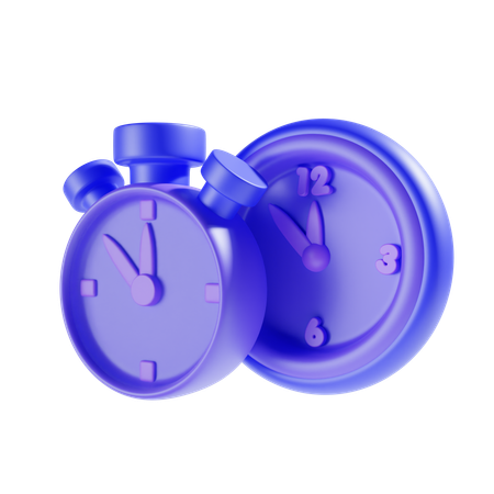 Clock And Timer  3D Icon