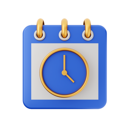 Clock Calendar  3D Icon