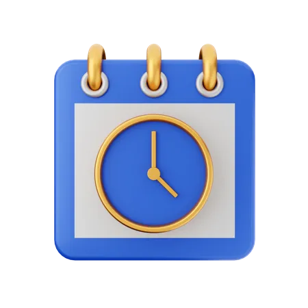 Clock Calendar  3D Icon