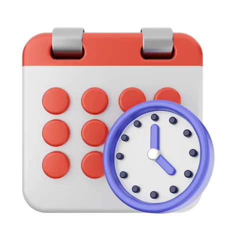 Clock Calendar  3D Icon