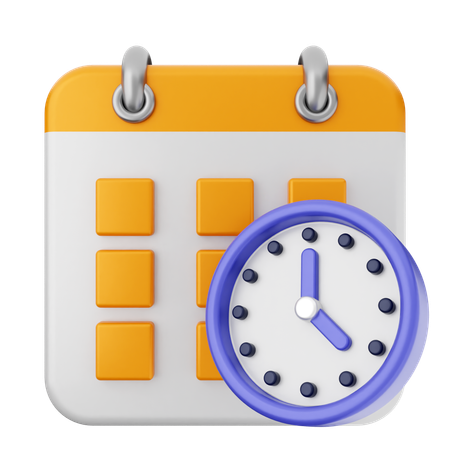 Clock Calendar  3D Icon