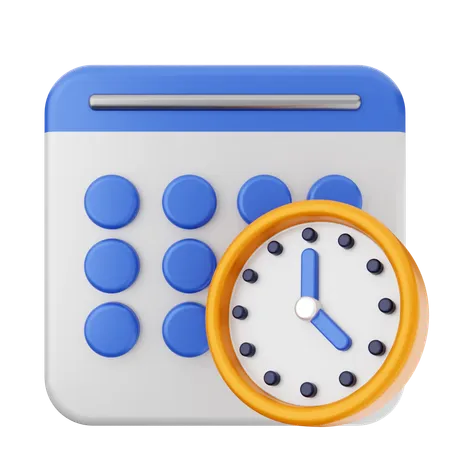 Clock Calendar  3D Icon