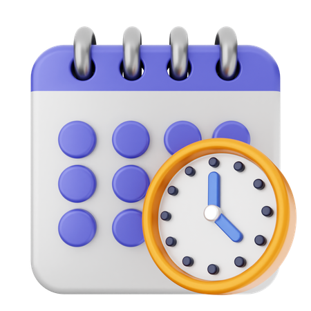 Clock Calendar  3D Icon