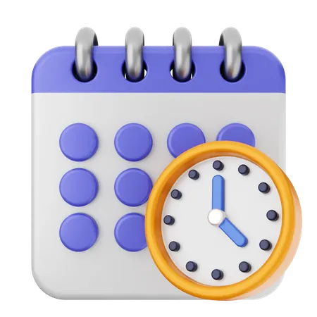 Clock Calendar  3D Icon