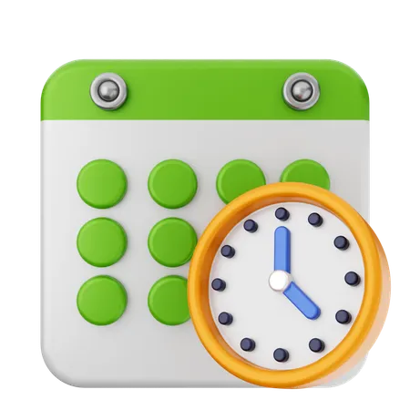 Clock Calendar  3D Icon