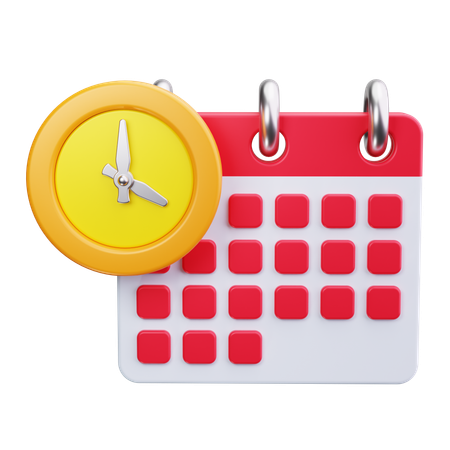 Clock Calendar  3D Icon