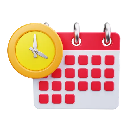 Clock Calendar  3D Icon