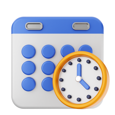 Clock Calendar  3D Icon