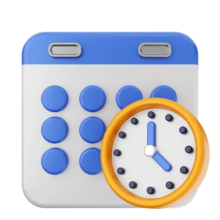 Clock Calendar  3D Icon