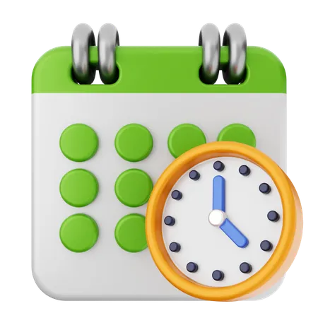 Clock Calendar  3D Icon