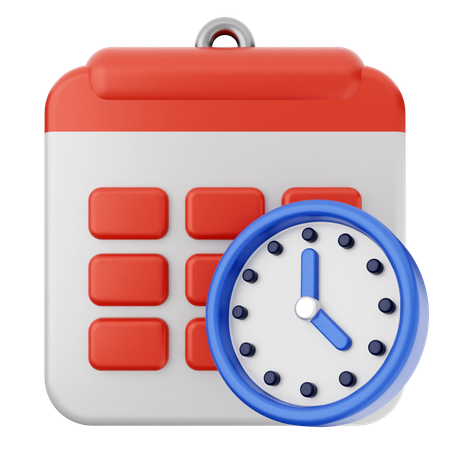 Clock Calendar  3D Icon