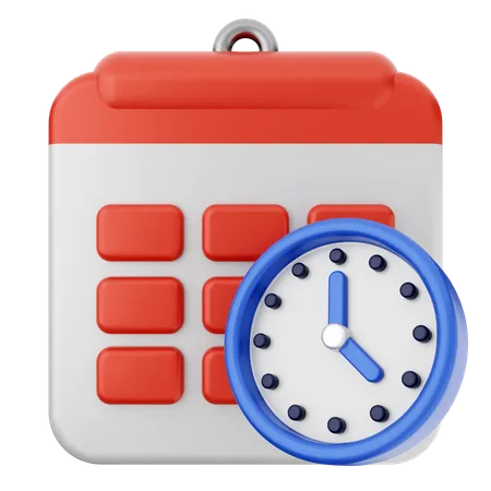 Clock Calendar  3D Icon