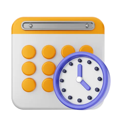 Clock Calendar  3D Icon