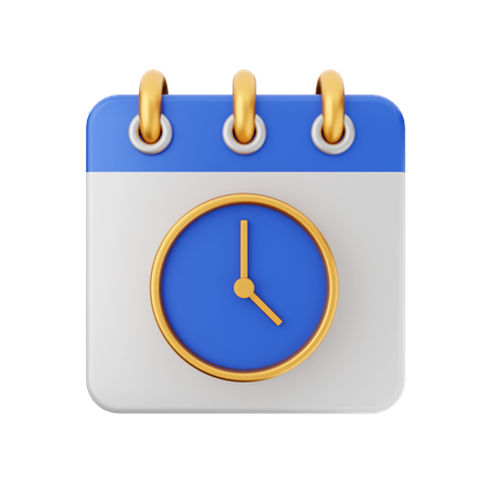 Clock Calendar  3D Icon