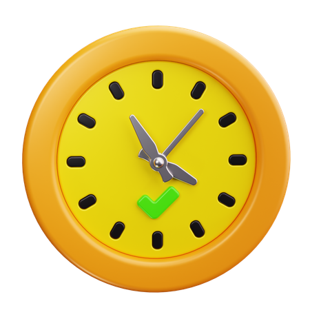 Clock Checkmark  3D Icon