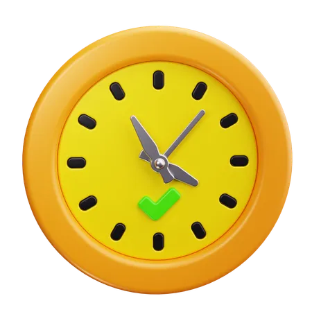 Clock Checkmark  3D Icon