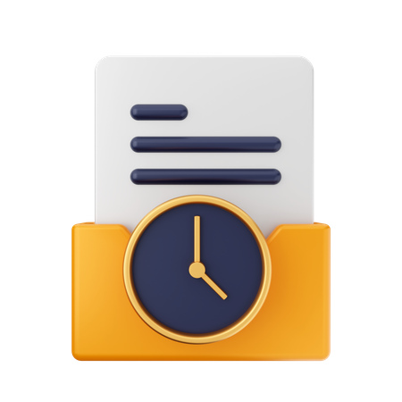 Clock Folder  3D Icon