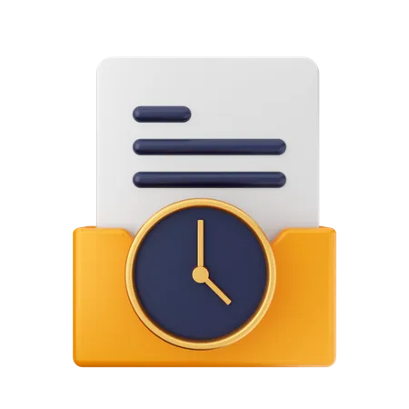 Clock Folder  3D Icon