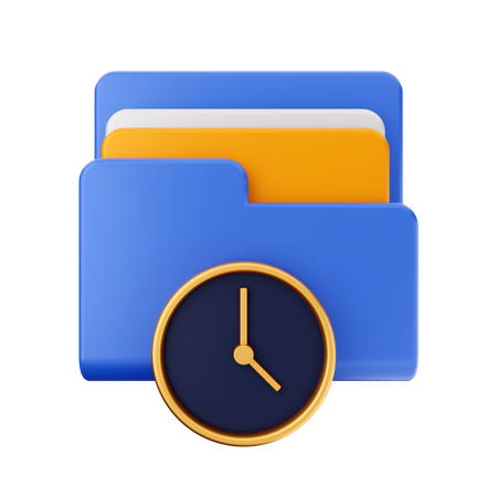 Clock Folder  3D Icon