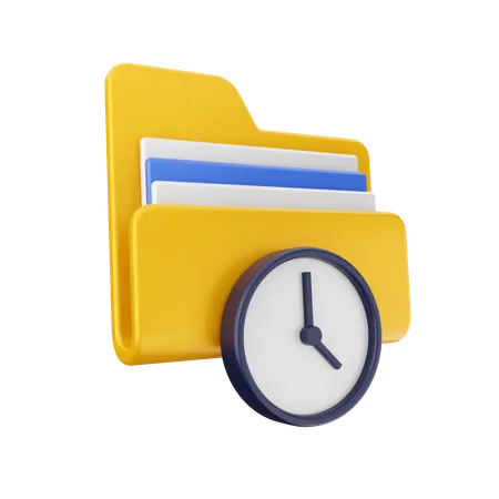 Clock Folder  3D Icon