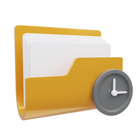 Clock Folder  3D Icon