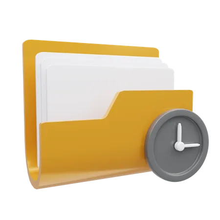 Clock Folder  3D Icon