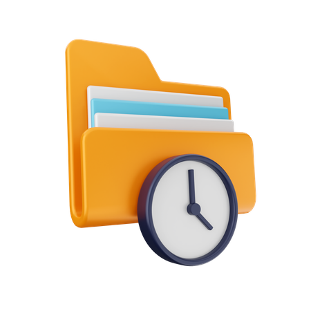Clock Folder  3D Icon
