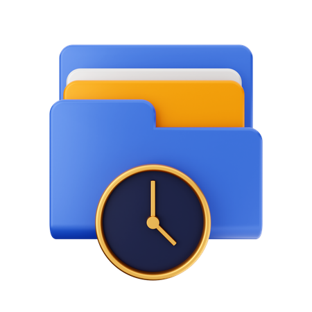 Clock Folder  3D Icon