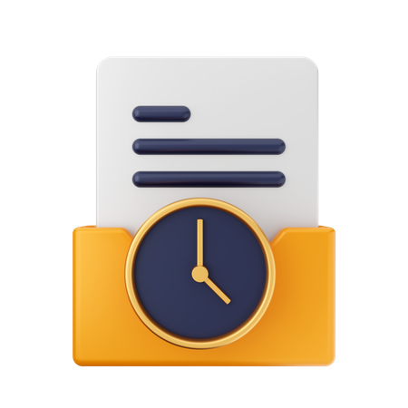 Clock Folder  3D Icon