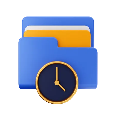 Clock Folder  3D Icon