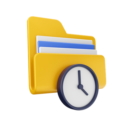 Clock Folder  3D Icon