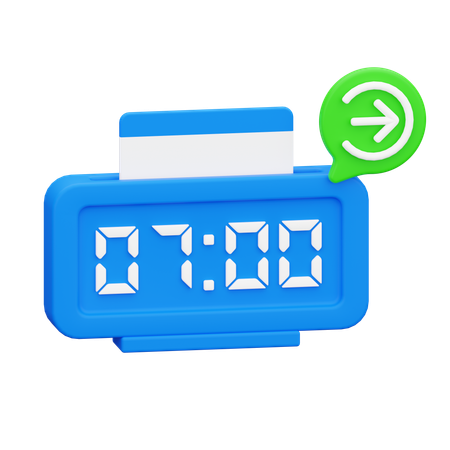 Clock In  3D Icon