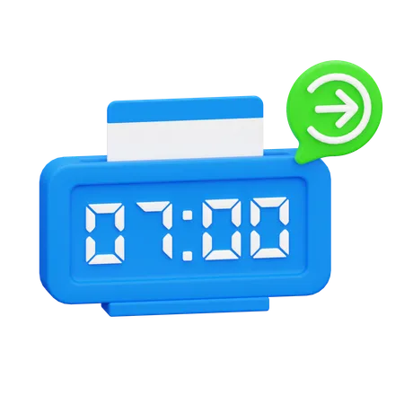 Clock In  3D Icon