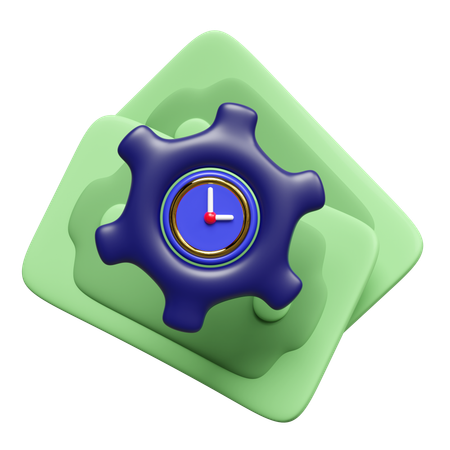 Clock In Gear  3D Icon
