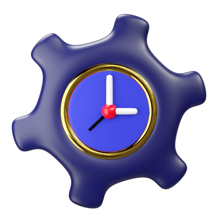 Clock In Gear  3D Icon