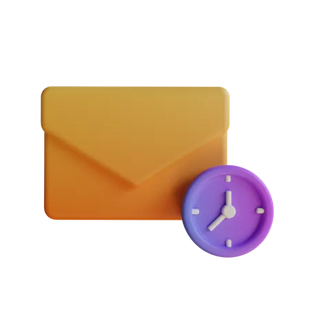 Clock Mail  3D Icon