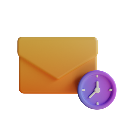 Clock Mail  3D Icon