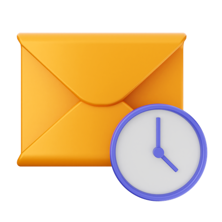 Clock Mail Message  3D Icon