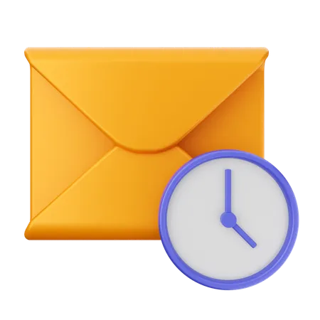 Clock Mail Message  3D Icon